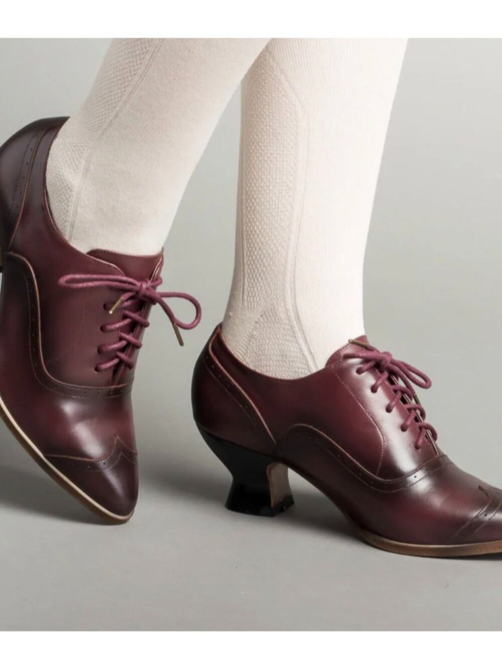 American Duchess Londoner Edwardian Oxford Shoes Size 9 Leather Cherry